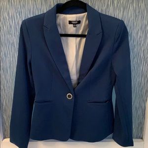 Blue knit blazer premise studio